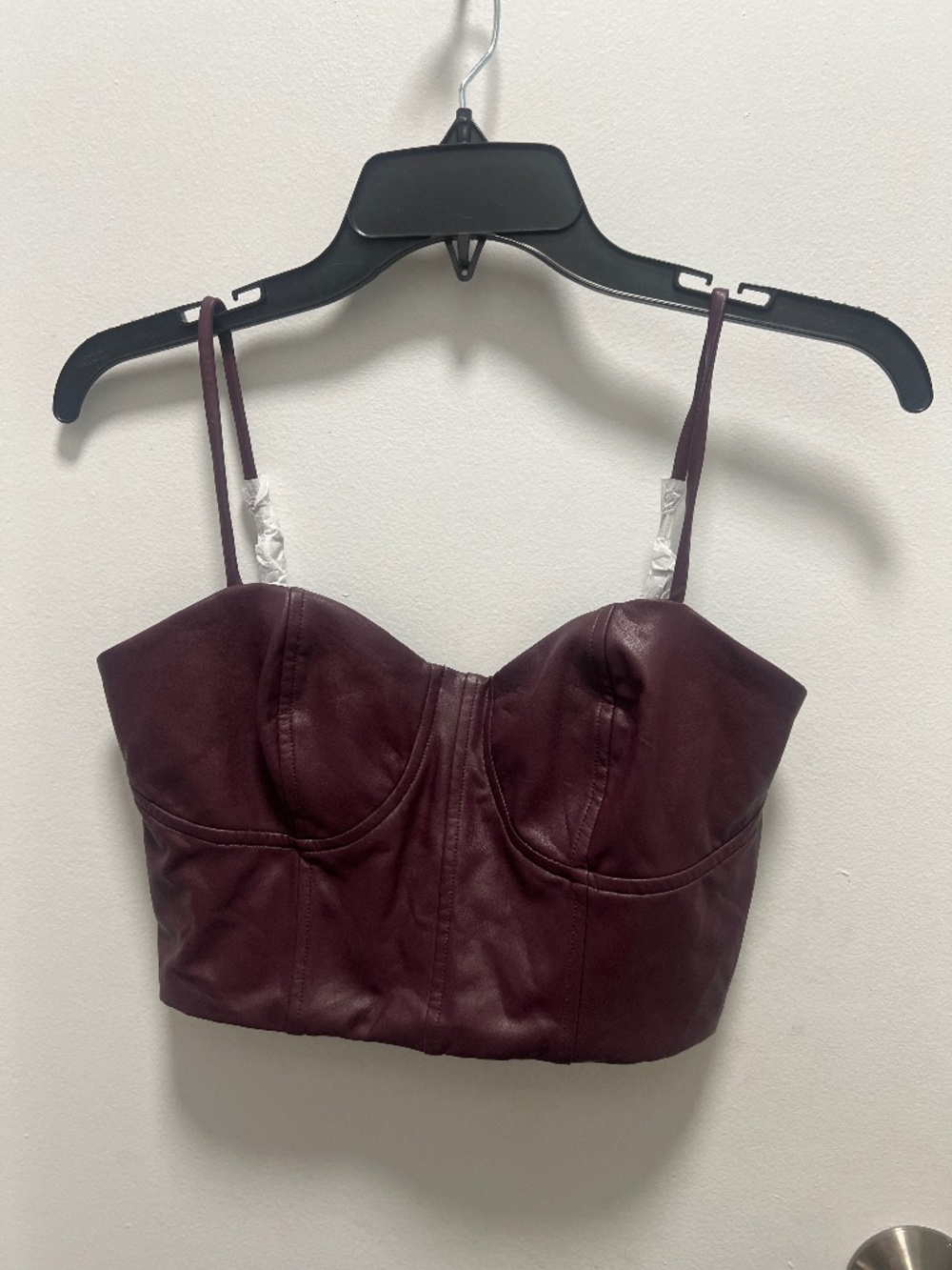 Express Dark Purple Faux Leather Camisole Top